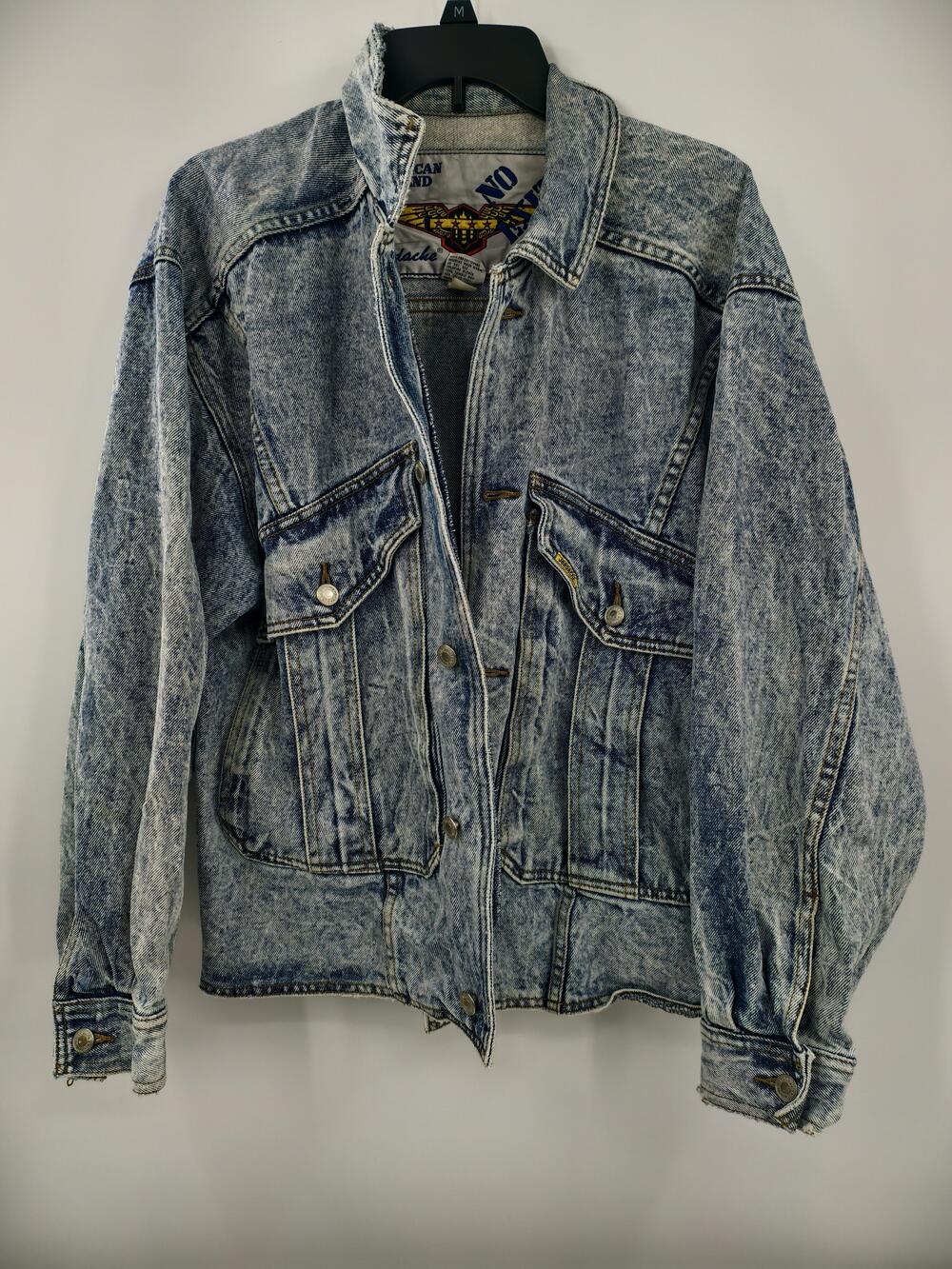 Vintage Jordache Denim Jacket Mens Small American Legend No Exit Biker 80s